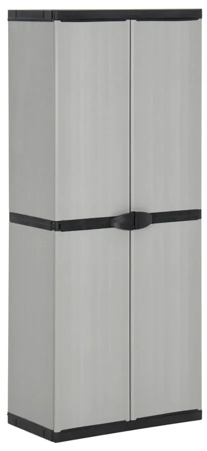 Elior Pojemna Dwudrzwiowa Szafa Ogrodowa Szary + Czarny N8-A90