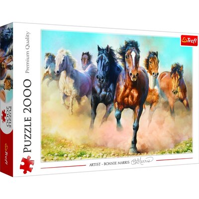 Trefl Puzzle 2000 elementów Galopujące stado koni 1878586