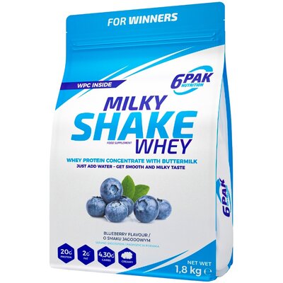 Odżywka białkowa 6PAK Milky Shake Whey 1800 g Blueberry (5902811802406)