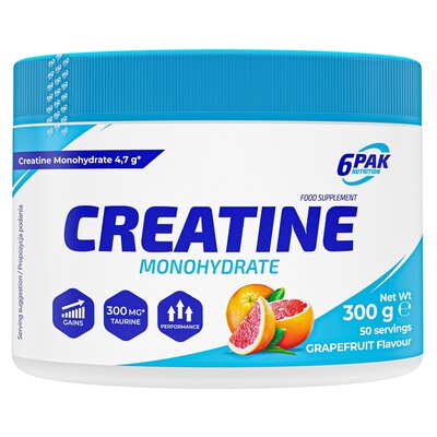 6PAK Creatine Monohydrate 300 g Jar Grapefruit (5902811814553)