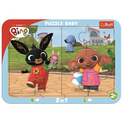 Trefl Zabawy Binga Puzzle Ramkowe Baby 2w1 dla dzieci od 2. roku życia 80020
