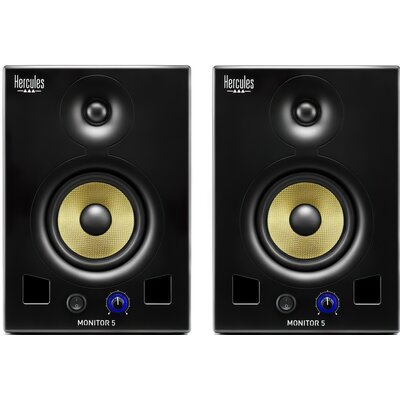 Hercules Hercules Monitor 5: para głośników aktywnych z bi-ampingiem (2 x 80 W), każdy z 5-calowymi głośnikami niskotonowymi 12,7 cm 4780905