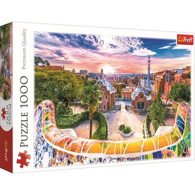 Puzzle 1000 Zachód słońca nad Barceloną Hiszpania - Trefl