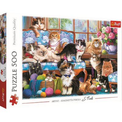 Puzzle 500 Kocia rodzina TREFL