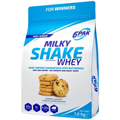 6PAK Milky Shake Whey, ciastko, 1800 g