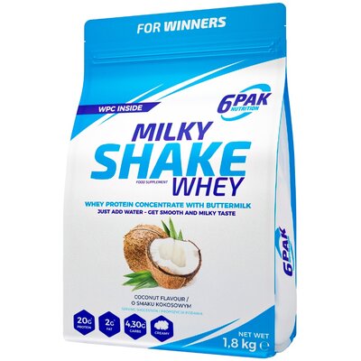 Odżywka białkowa 6PAK Milky Shake Whey 1800 g Coconut (5902811802529)