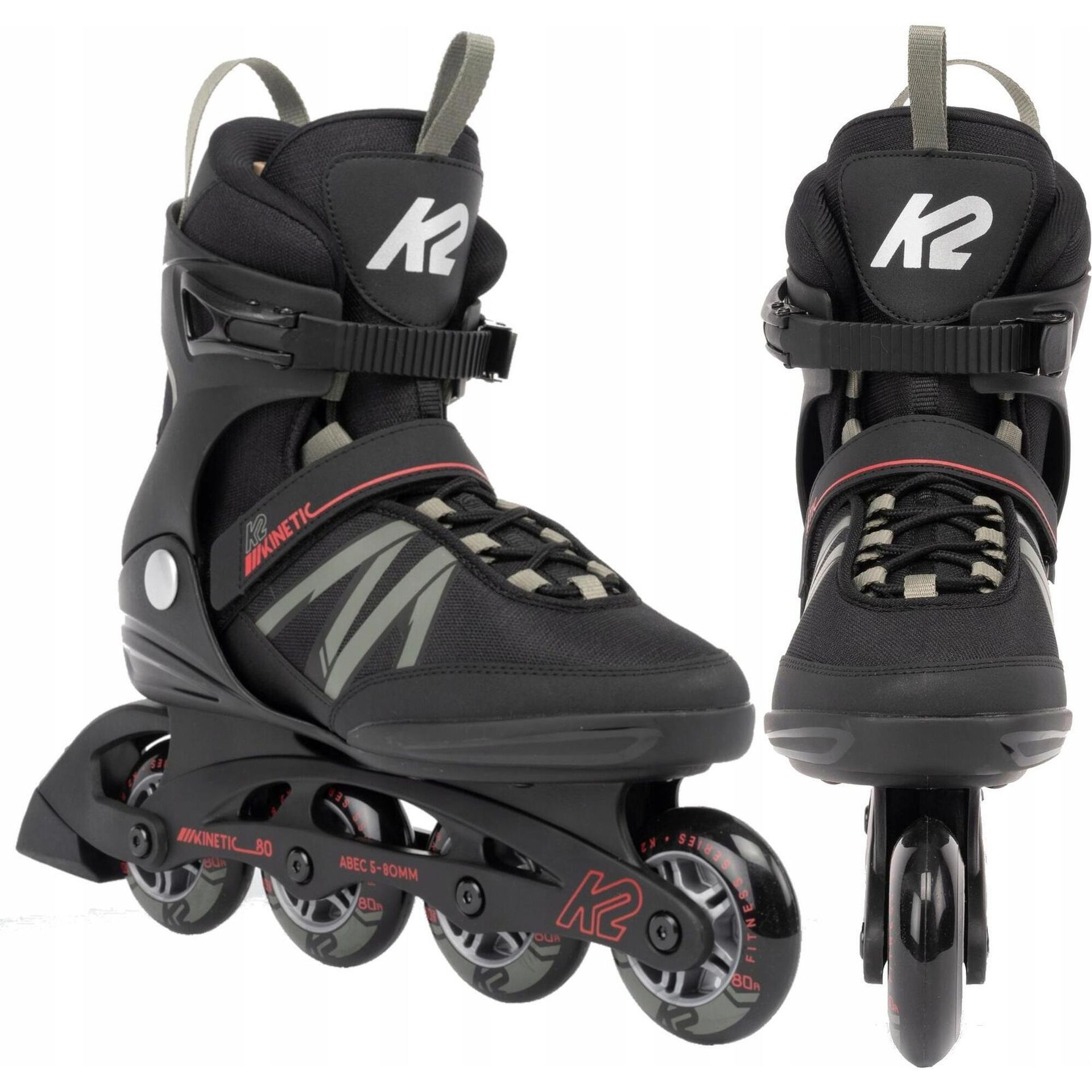 K2, Rolki męskie Kinetic 80 PRO XT, Czarno-Czerwony, rozm. 44