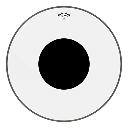 Remo Kontrolowany dźwięk czysta głowica bębna basowego z czarną kropką - 56 cm