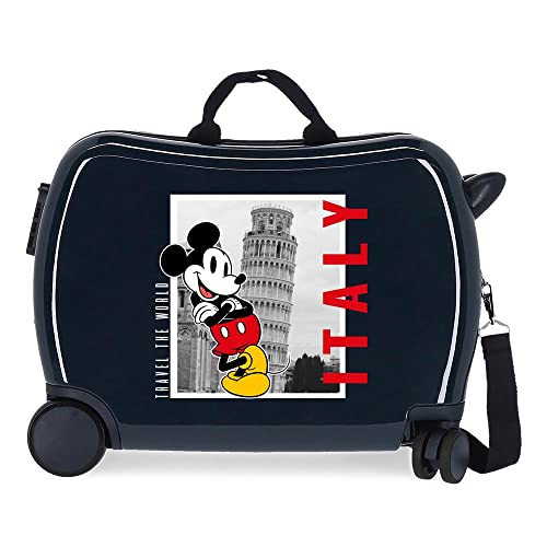 Disney Mickey y Minnie Travel The World Italy Walizka dziecięca Niebieski 50x39x20 cms Sztywne zapięcie szyfrowy ABS 34L 1,8 kg 4 koła Bagaż ręczny, niebieski, Talla única, walizka dziecięca