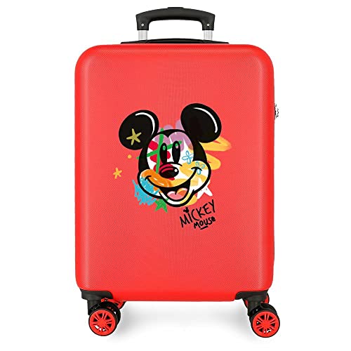 Disney Have a Good Time Mickey Street Spray Walizka kabinowa Czerwony 38x55x20 cms Sztywne zapięcie z boku 35L 2 kg 4 koła Podwójne Bagaż Ręczny, Czerwony, Talla única, walizka kabinowa