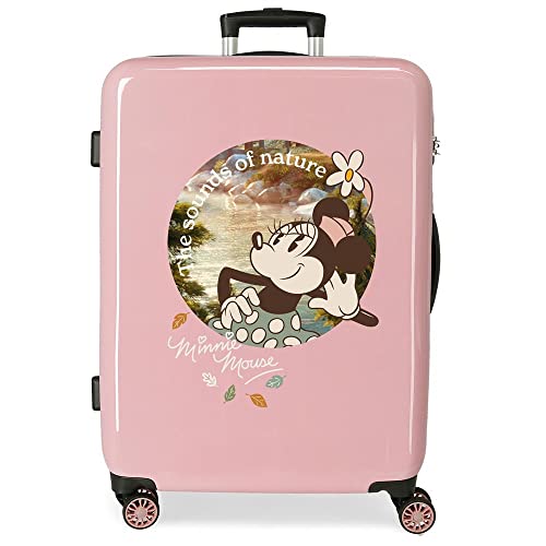Disney Minnie The Sound of Nature Walizka średniej wielkości Różowy 48x68x26 cms Sztywne zapięcie z boku 70L 3 kg 4 koła Podwójne, Różowy, Talla única, średnia walizka
