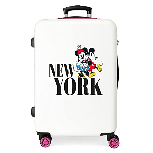 Disney Mickey & Minnie Trip To… Walizka średniej wielkości, jeden rozmiar, Biały, Talla única, średnia walizka