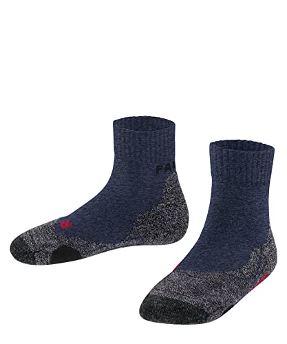 FALKE Uniseks - dzieci Skarpety do wędrówek TK2 Short K SO Wełna Merynosa przeciw pęcherzom grube 1 Para, Niebieski (Dark Blue 6680), 31-34 (7-9 lata)