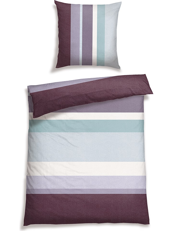 Schiesser Komplet pościeli renforcé w kolorze fioletowo-błękitnym
