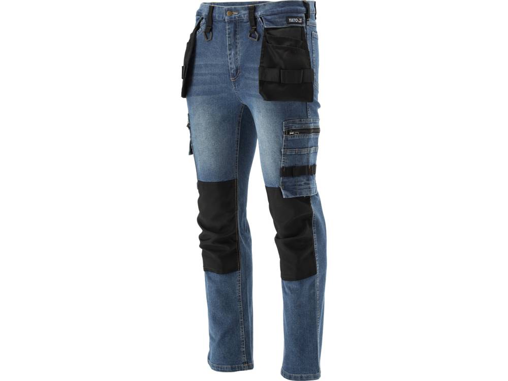 SPODNIE ROBOCZE MONTERSKIE STRETCH JEANS DARK BLUE ROZM. L/XL