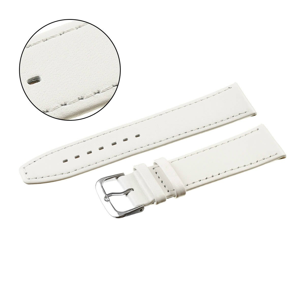 Pasek Pacific W01 uniwersalny 20 mm skórzany BIAŁY