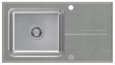 QUADRON Zlewozmywak RALPH 111 szary, stal szczotkowana z zaślepką FUS_R7843SZ