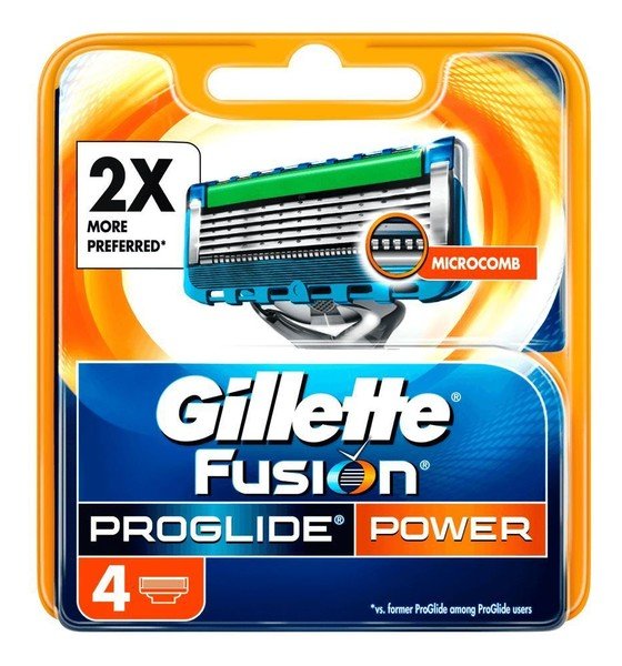 Gillette Fusion Proglide Power Wkład do maszynki do golenia 4szt Darmowy odbiór w 20 miastach!