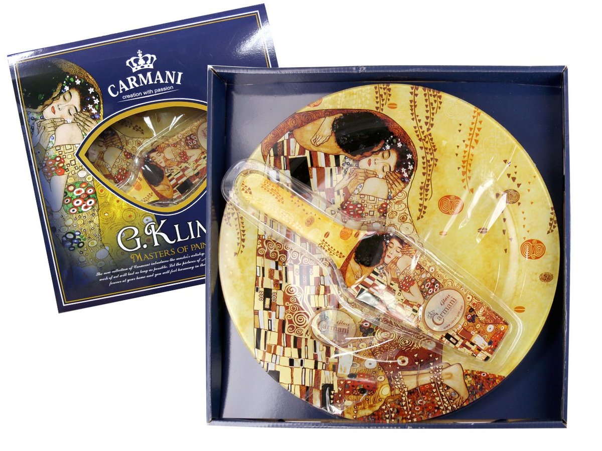 Talerz deserowy z łopatką G Klimt Pocałunek śr.30cm