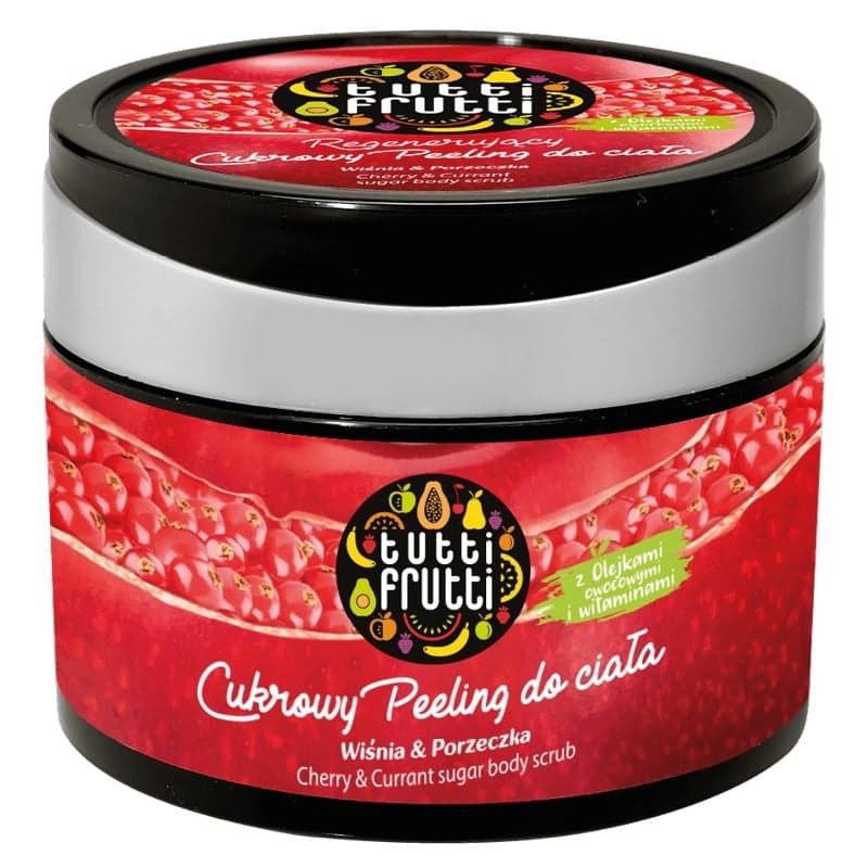 Tutti Frutti Tutti Frutti Wiśnia&Porzeczka Regenerujący cukrowy peeling do ciała 300g