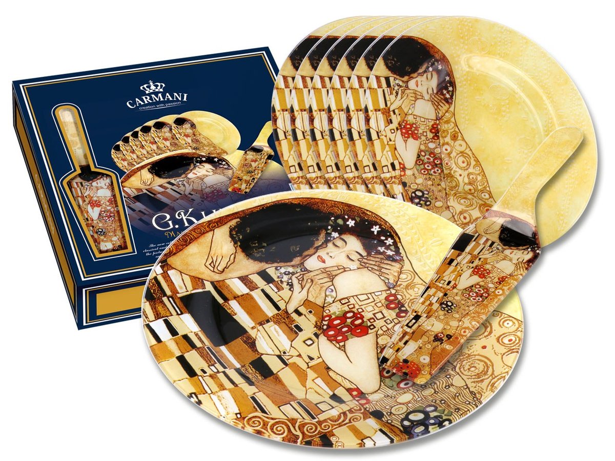 Zestaw deserowy - G. Klimt, Pocałunek