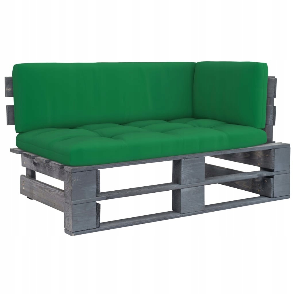 Ogrodowa sofa narożna z palet, szara, drewno sosnowe kod: V-3066558