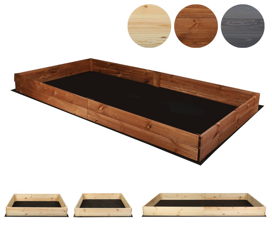 Wielka skrzynia na warzywa XP06 /18x237x117 cm/ Brązowa / Wamar-Sosenka