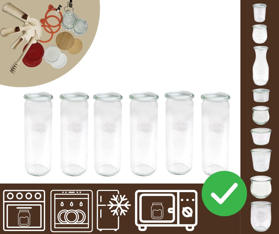 Słoiki WECK 6szt/ żaroodporny słoik 600ml CYLINDER / Wamar-Sosenka