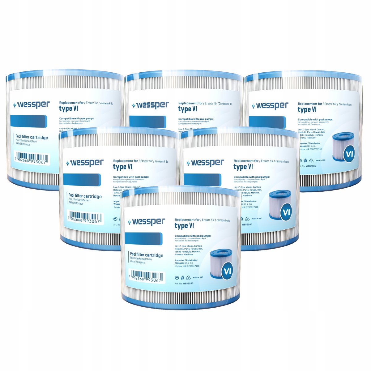 6x FILTR POMPY SPA JACUZZI DO BESTWAY WKŁAD TYP VI