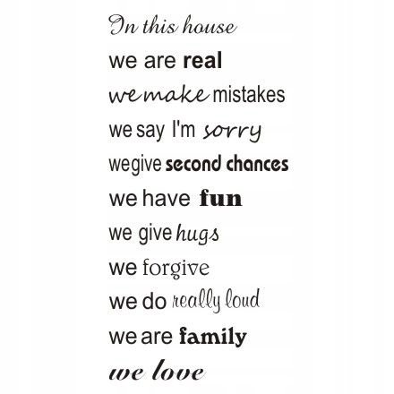 Napis na ścianę naklejka 150x75cm wybór koloru - In this house - 219