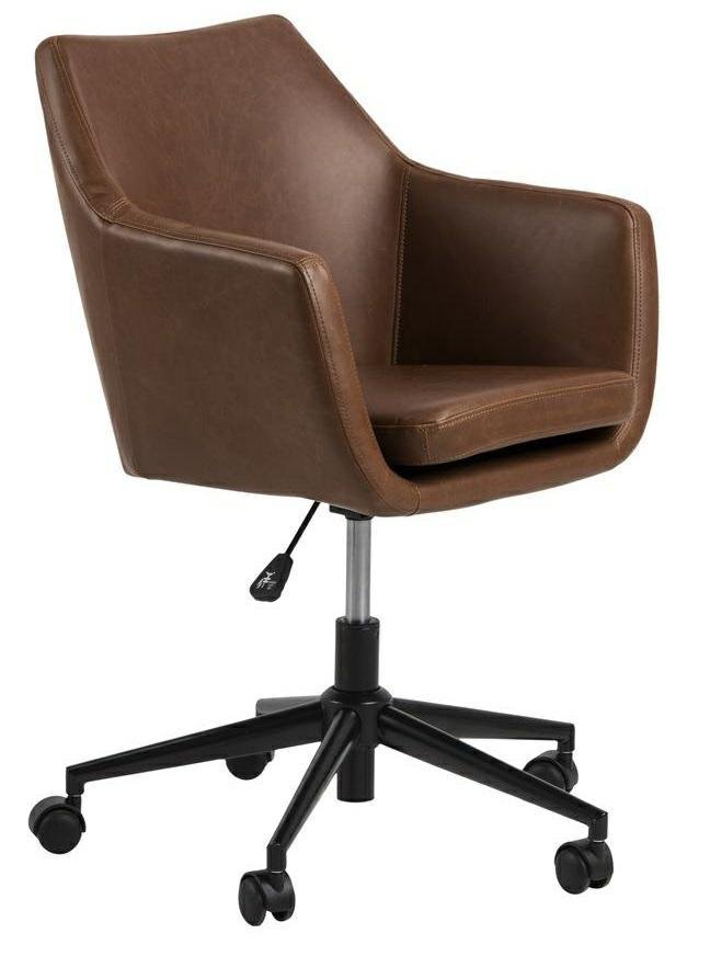 D2.Design Fotel biurowy na kółkach Nora Vintage br ązowa PU 215802