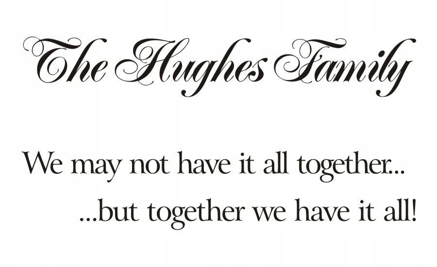 Napis na ścianę naklejka 150x75cm wybór koloru - The Huges Family... 39