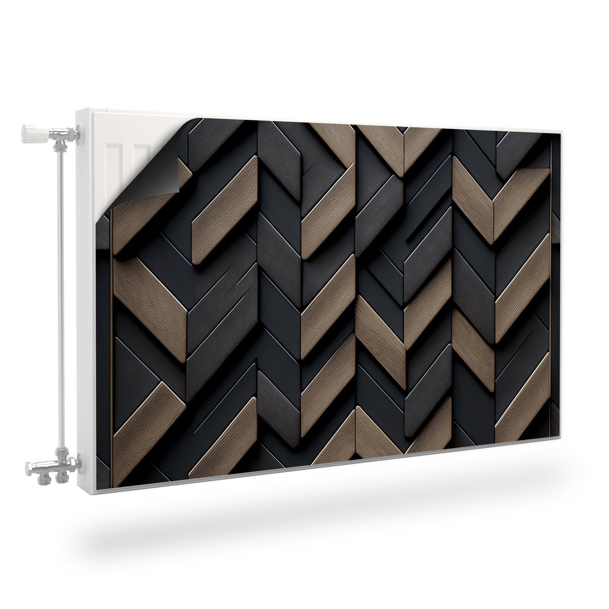 Magnetyczna MASKOWNICA Kaloryfera Drewno Abstrakcja Efekt 3D 120cm x 60cm