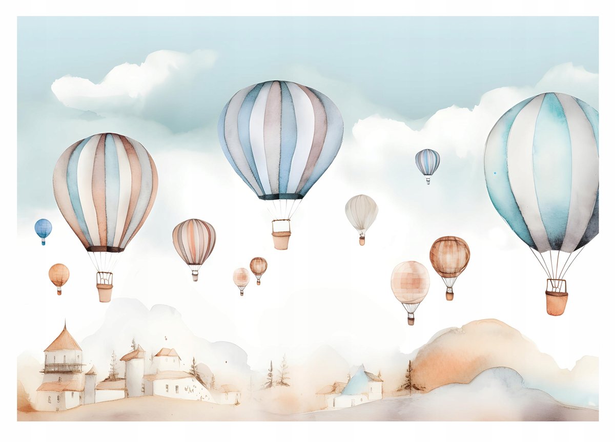Fototapeta DLA DZIECI Balony Niebo Chmury 254x184