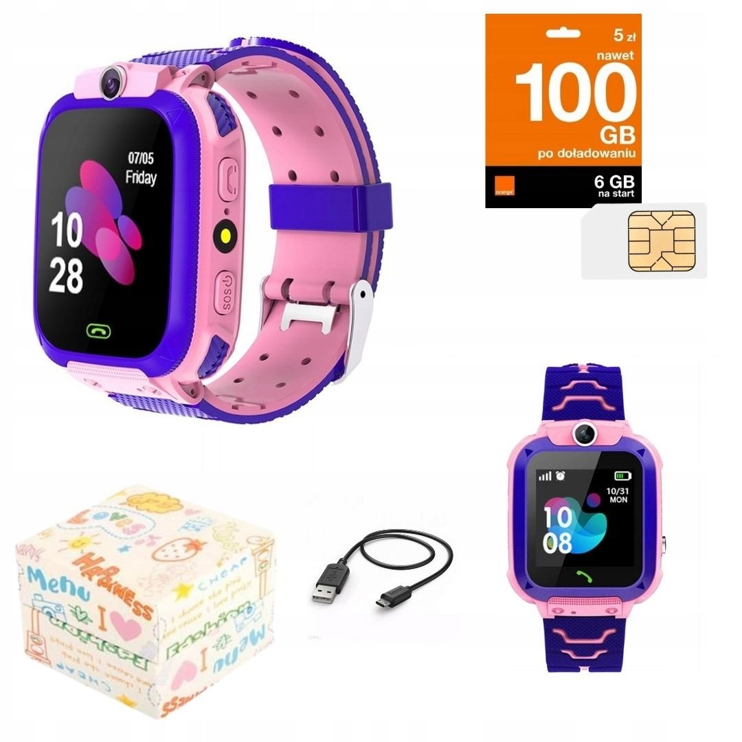 SMARTWATCH ZEGAREK DLA DZIECI LOKALIZATOR LBS +SIM