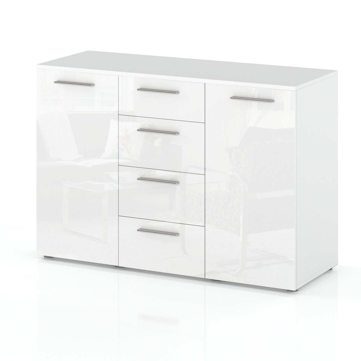 KOMODA FULL BIAŁY POŁYSK