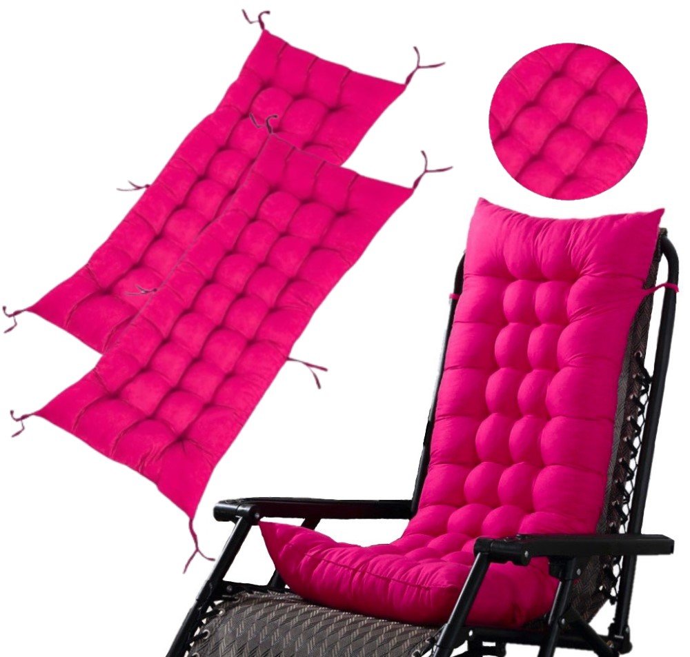 Poduszka Ogrodowa Na Krzesło Fotel Pikowana 2 Sztuki 110X60 Różowa
