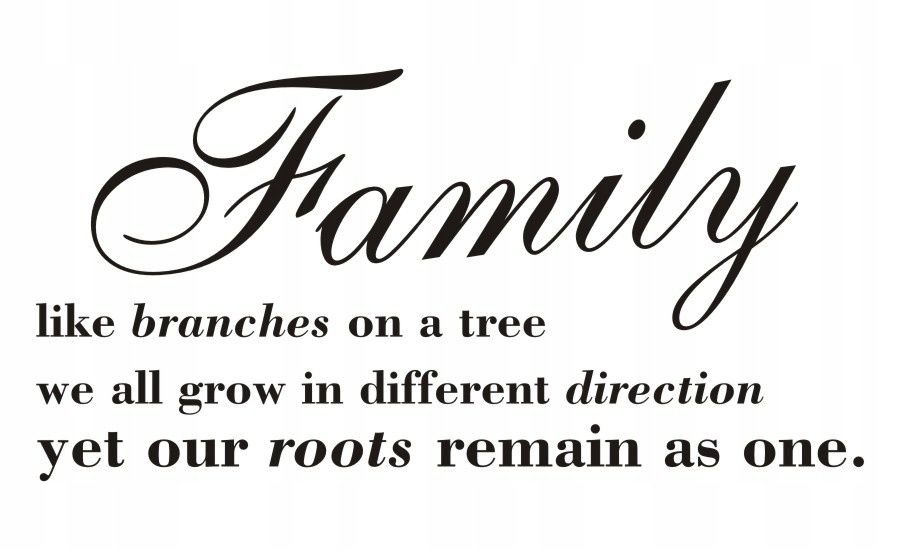 Napis na ścianę naklejka 150x75cm wybór koloru - Family like branches 51