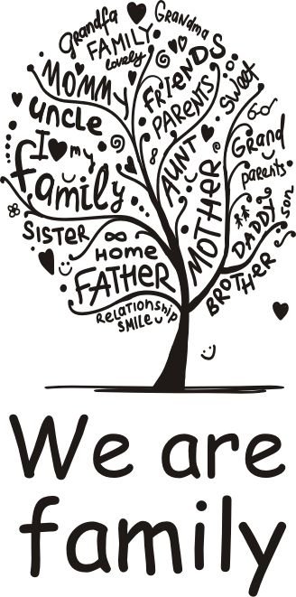 Napis na ścianę naklejka 150x75cm wybór koloru - We are family - 148