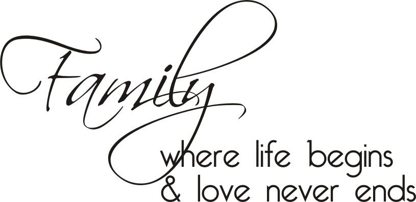 Napis na ścianę naklejka 150x75cm wybór koloru cytat - Family - 133