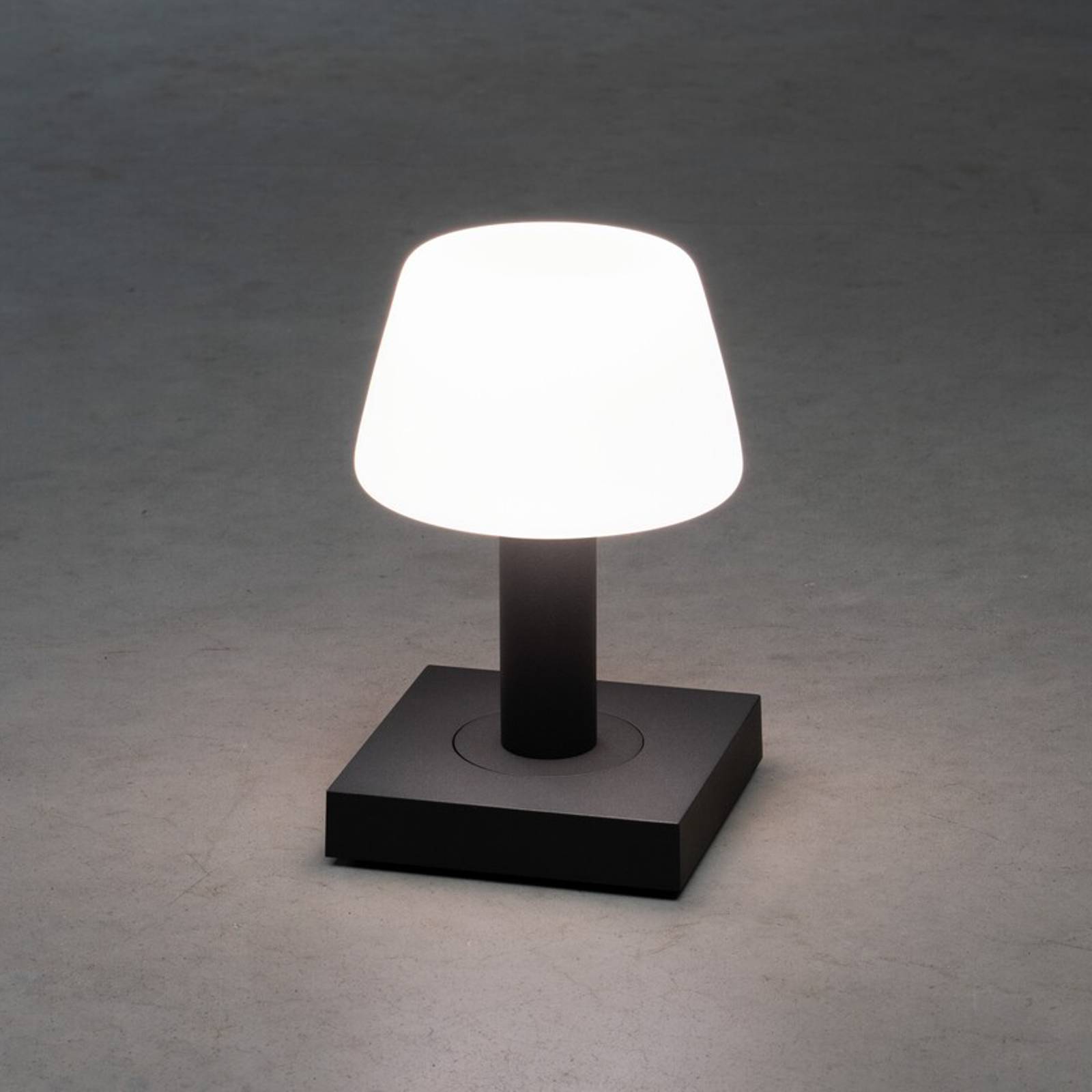 Konstsmide Lampa stołowa LED Monaco zewnętrzna, ciemnoszara