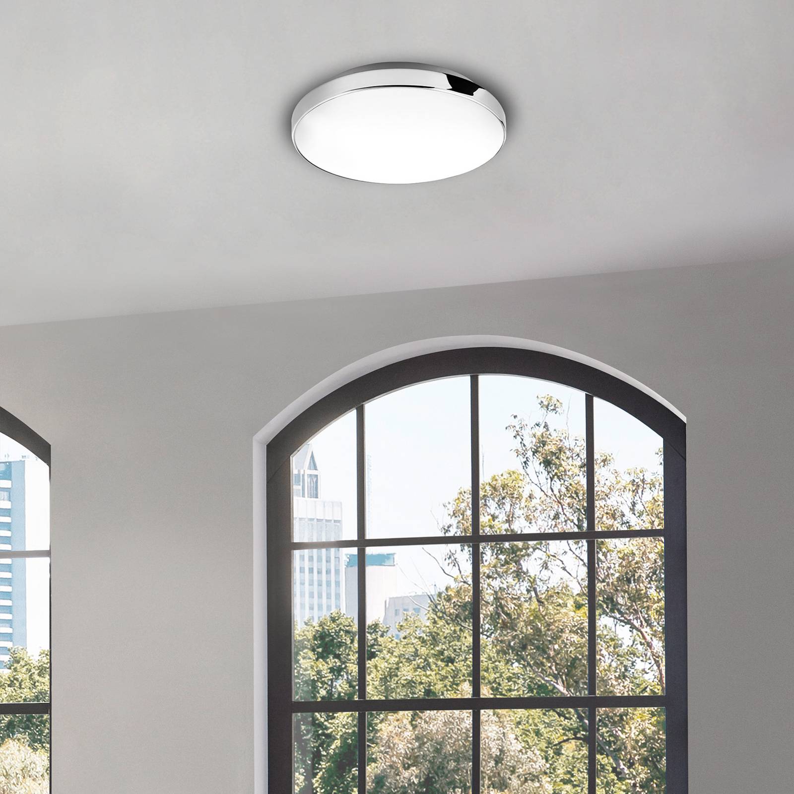 Briloner Sufitowa LED do łazienki Brilo, chrom, Ø28,5cm