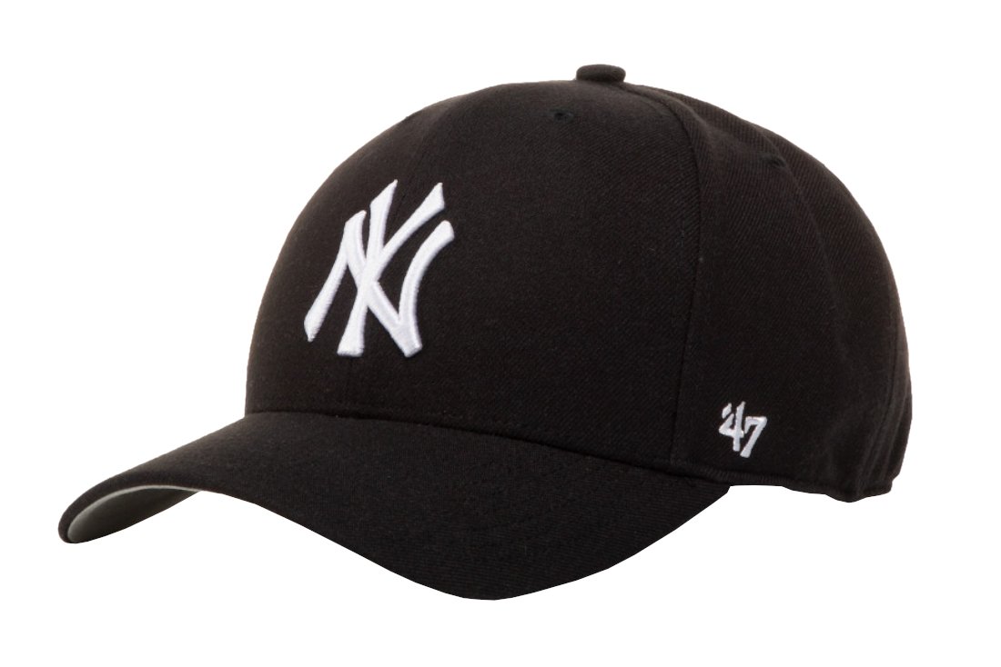 47 Brand New York Yankees Cold Zone '47 B-CLZOE17WBP-BK, Mężczyzna, Czapka z daszkiem, Czarna