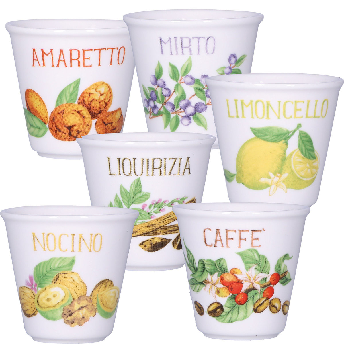 Zestaw 6 Kieliszków Liquorelli La Porcellana Bianca