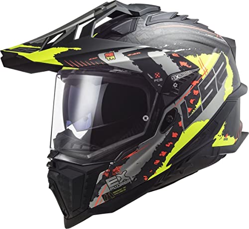 LS2, Kask cross motocykl Explorer carbon Extend mat hv żółty 06, S