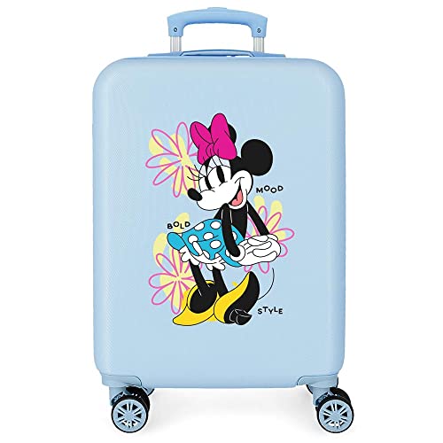 Disney Minnie Bold Walizka kabinowa Niebieski 38x55x20 cms Twarde ABS Zapięcie kombinowane z boku 35L 2 kg 4 koła Podwójne Bagaż Ręczny, niebieski, Talla única, walizka kabinowa