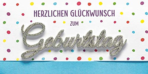 Kartka urodzinowa Lettering Surprise - serdeczne życzenia, małe kropki - 11 x 22 cm