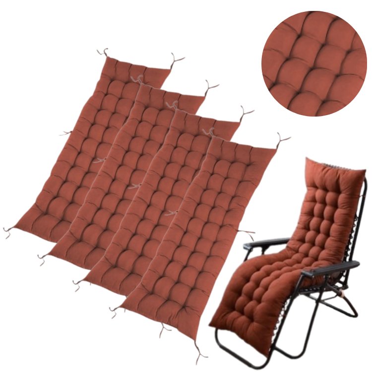 Duża Poduszka Na Leżak Ogrodowy Pikowane 4 Sztuki 155X60 Brązowa
