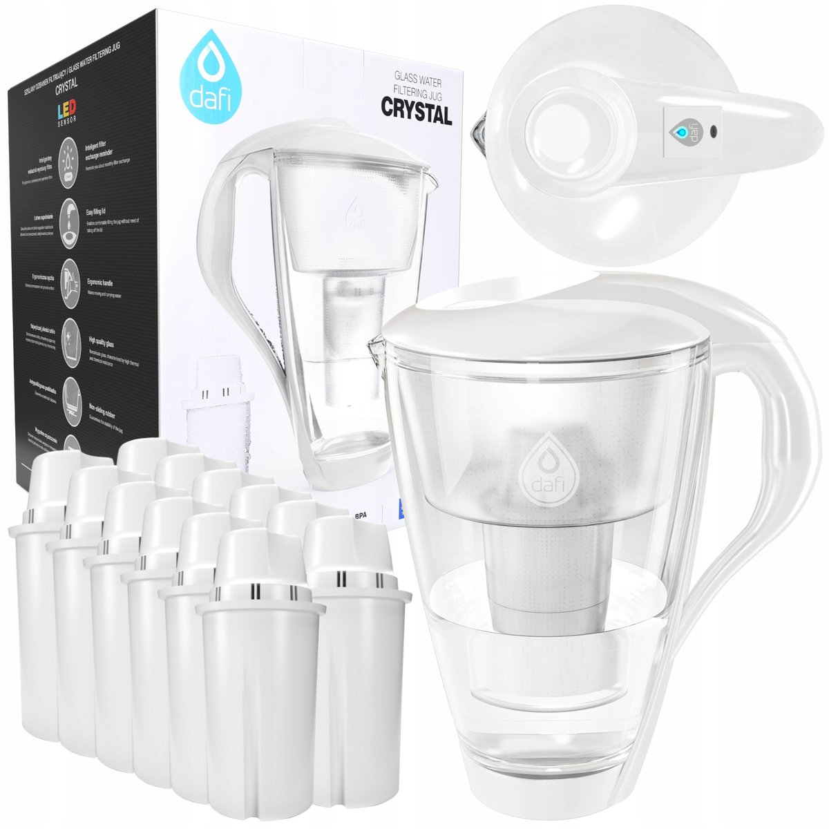Dzbanek Filtrujący Dafi Crystal 2L + 12X Classic