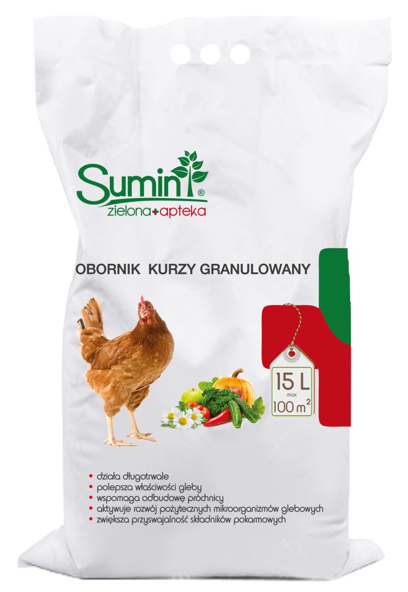 Obornik Kurzy Granulowany - Nawóz Naturalny 15 l